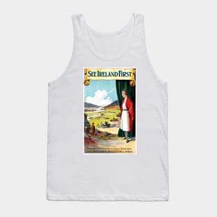 Vintge Travel Poster See Ireland First Tank Top